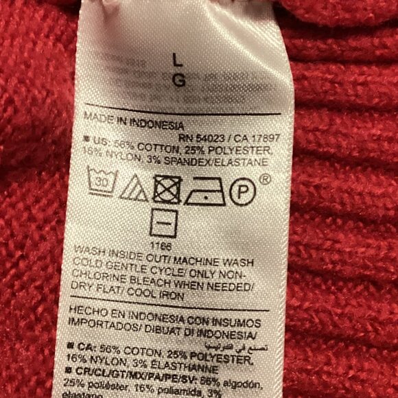 Old Navy Women's Red Sweater Size L Super Soft Cotton Blend Festive - Picture 6 of 6